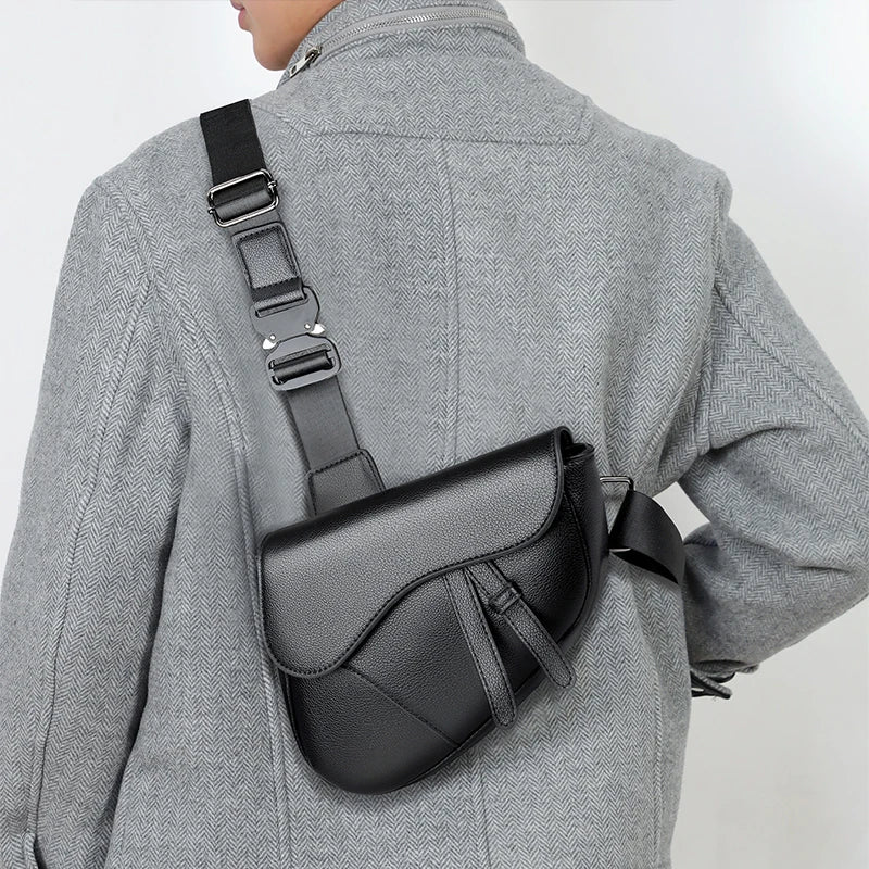 Simple Saddle Bag For Men Fashion Brand