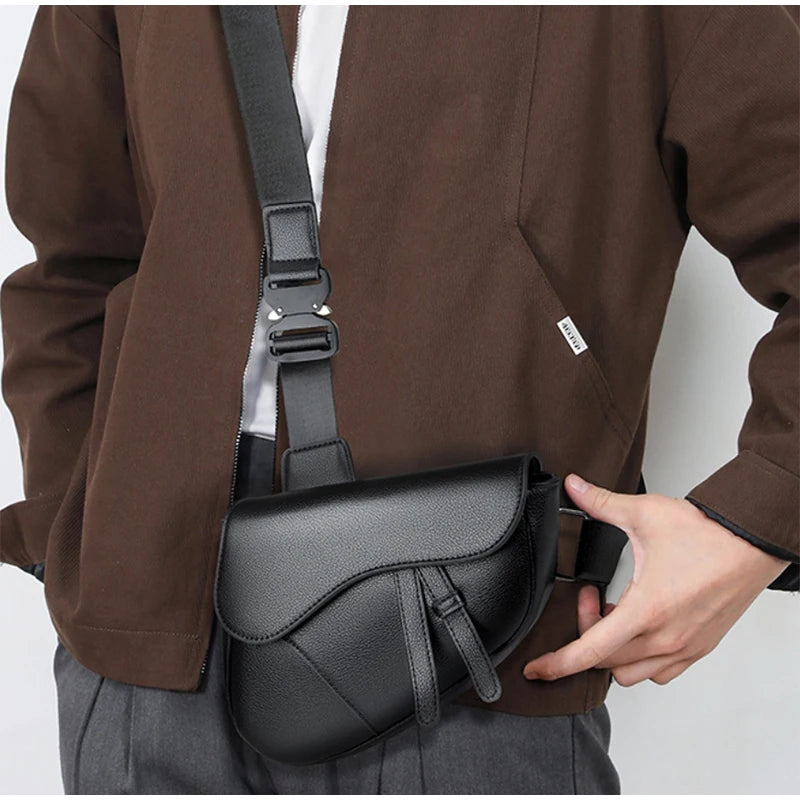 Simple Saddle Bag For Men Fashion Brand