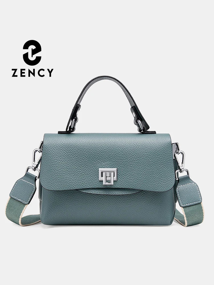 Zency Women's Genuine Leather Top-Handle Bag Simple